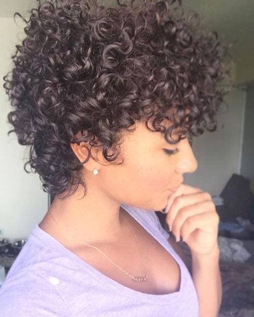 Mixed Short Naturally Curly Hairstyles