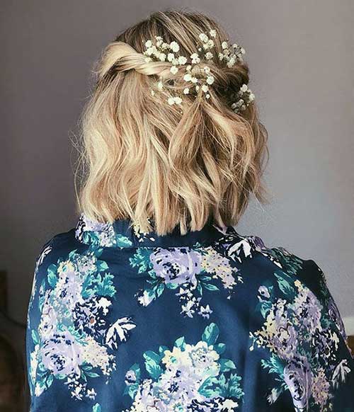 Short Bridal Flower Hairdos