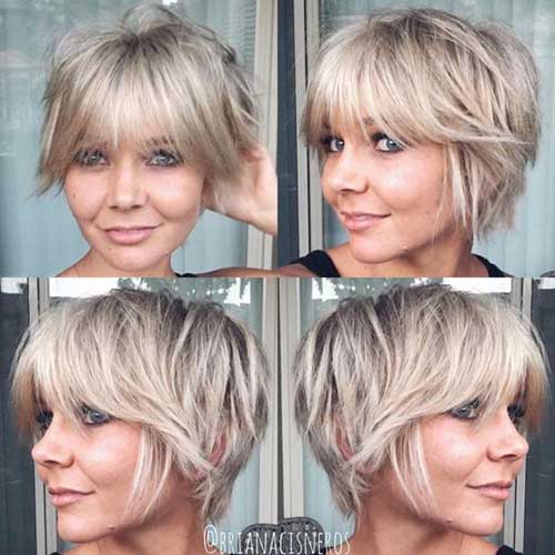 Blonde Pixie Haircuts with Fringe