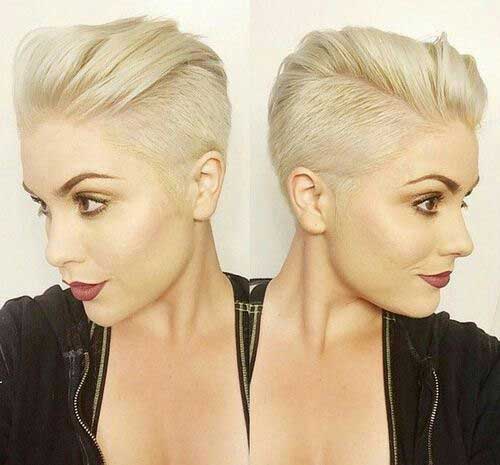 Shaved Blonde Pixie Haircuts