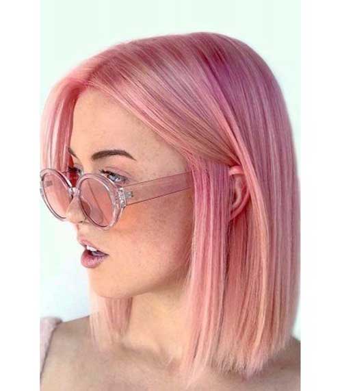 Short Straight Pink Hairstyles 2020