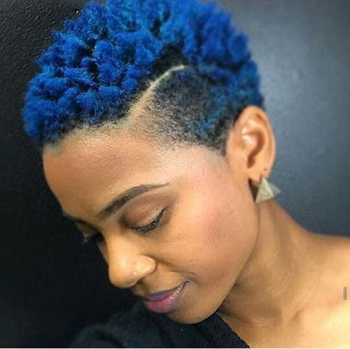Short Blue Hairstyles for Black Women 2020