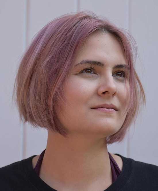 Short Pink Hairstyles for Fat Girls-13