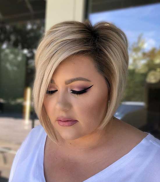 Short Blonde Hairstyles for Fat Girls-17