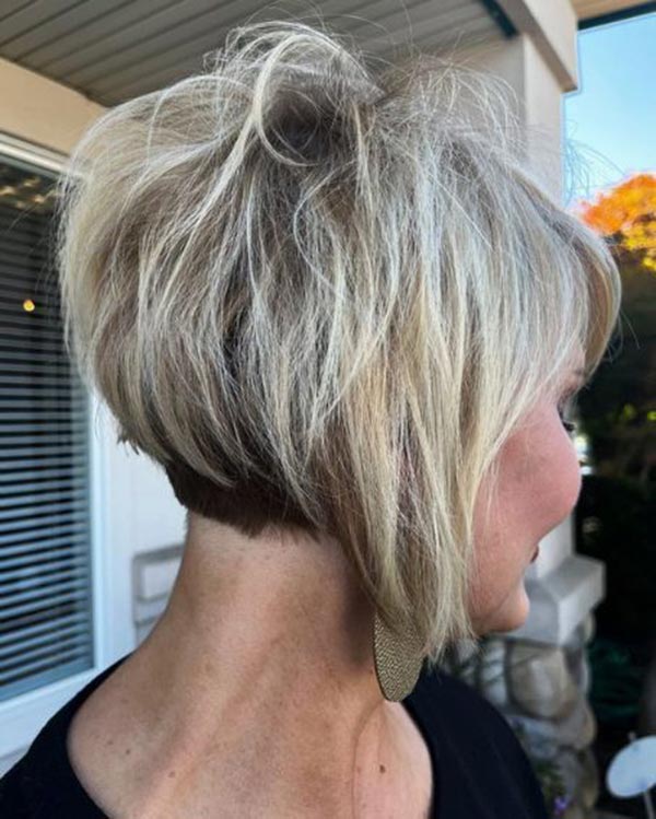 Inverted Bob Haircuts for Older Women