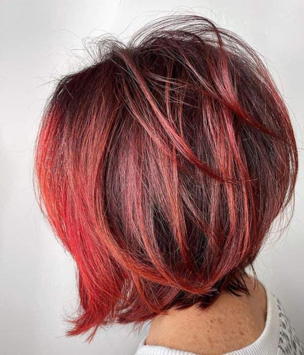 Red Inverted Bob Haircuts